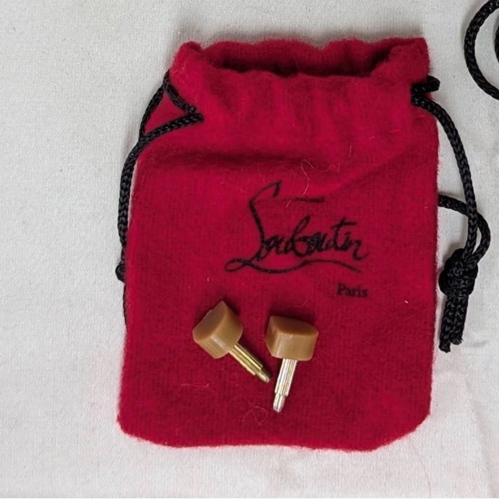 Christian Louboutin Replacement Heel Tips with Red Pouch